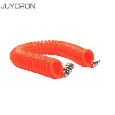 China PU 10*6.5 Hose Spiral Spring Tube 3/6/9/12/15 Meter PU Air Compressor Hose Air Tool Pneumatic Telescopic Hose with connectors for sale