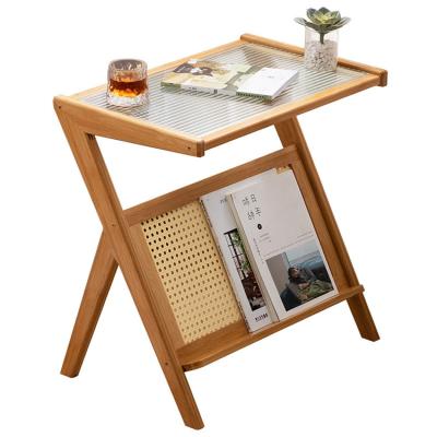 China Modern Glass Table Small Study Top Glass Desk with Wood for Room Office Furniture for Coffee Table Adult Desk Shelf for sale