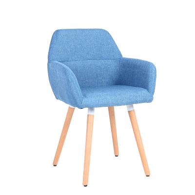 China (Size)Adjustable Modern Comfortable Blue Fabric Beech Base Restaurant Dining Room Dining Leisure Chairs for sale