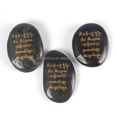 China Custom Black Etched Europe River Stones Etched Inspirational Words As Gifts for sale