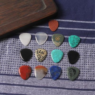 China GUITAR MANUFACTURER Natural Semi-precious Stones Guitar Pick Sheet Gemstone Guitar Picks for sale