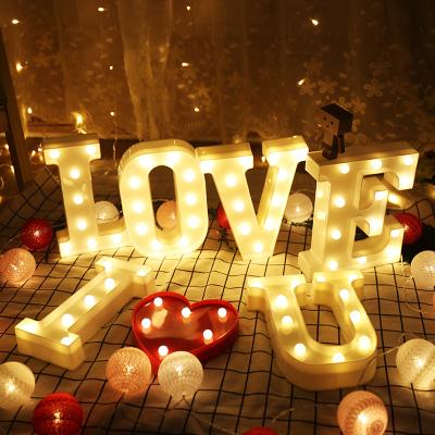 China Energy saving ; Intense brightness; Reusable Christmas Party Decoration LED Light Letter Light DIY New Year Birthday Marriage Proposal Room Holiday Mood Light for sale