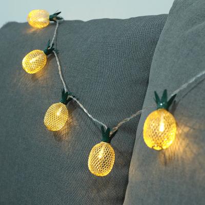 China Fairy String Lights 10LED 20LED 40LED Pineapple Battery Operated String Light Iron Art Decorative Lights Outdoor Holiday Christmas Tropical for sale