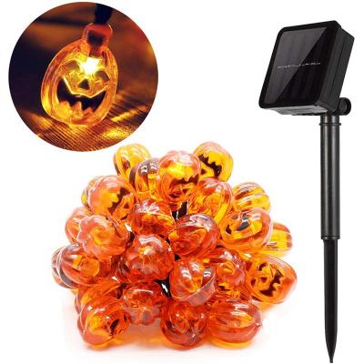 China Garden 50 LED Holiday Party Decoration Halloween Pumpkin Lights Outdoor Waterproof Solar Powered Fairy String Light for sale