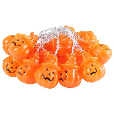 China Garden 20 LED Halloween Pumpkin String Lights Outdoor Waterproof Battery Operated Lanterns Flickering Light for sale