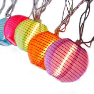 China Solar Mini String Lights Indoor Outdoor Garden Christmas Halloween Fabric Lantern Yard Party Decoration for sale