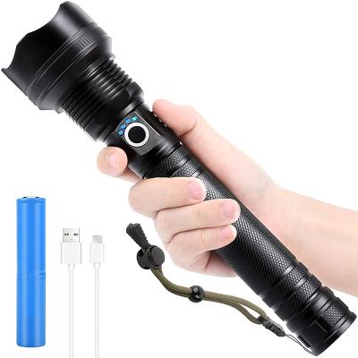 China Zoomable Waterproof&USB High Lumens High Lumens Camping Flashlight LED White Light 3 Modes Super Bright Handheld Rechargeable Spotlight for sale