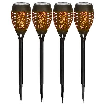 China Garden.Lawn.Villas.Park.Yard Solar Flame Torch Lights 12LED Flames Landscape Garden Yard Pathway Light Solar Flashing Torches for sale