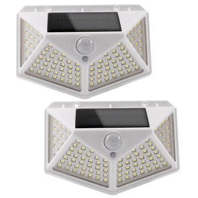 China Super Bright White Solar Wall Light 100 LED Motion Sensor Solar Wall Lights Outdoor Waterproof Lamps for sale