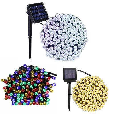 China Residential Solar String Lights For Garden Waterproof 10m 100LED Outdoor Lighting Fairy Solar Christmas Holiday Decoration Battery for sale