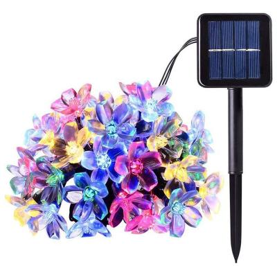 China Garden 22ft 50LED Cherry Blossoms Flower Fairy Light Waterproof Outdoor for Christmas Tree Solar String Lights for sale