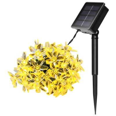 China Outdoor Waterproof Fairy Flower Light Cherry Blossom Lighting Decoration Multicolor String Lights Garden 7M Christmas Tree Solar for sale