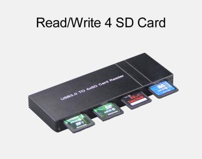 China Aluminum All In One Aluminum USB 3.0 SD Card Reader Support 4 Card At One Time for sale