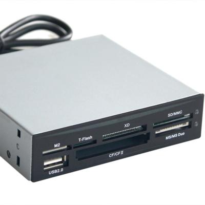 China Multi-functional internal 6-port metal card reader with one USB port, LED indicators card writer. for sale