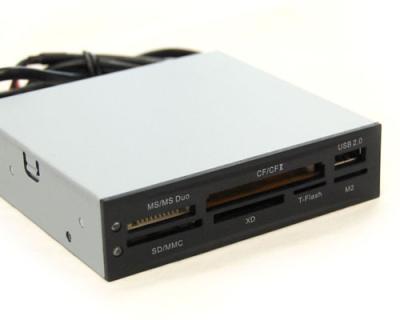 China Internal 5.25inch Metal Multi-Card Reader with 6 Slots One USB Port Card Reader and Writer for sale