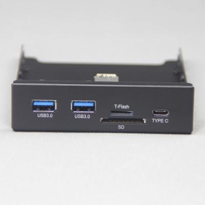 China Rearward - Compatible Metal USB 2.0/1.1 2 Port 3.5 Inch USB3.0 Internal Front Panel HUB for PC Bay for sale