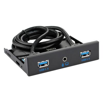 China Front Panel USB 3.0 SPCC HUB 2-Port Metal 3.5