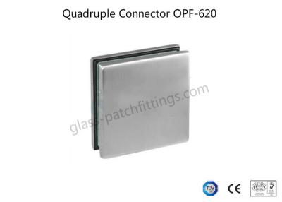 China Quadruple Connector Glass Patch Fittings PSS / SSS Surface Finish Stainless Steel Material for sale