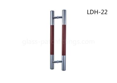 China Customized Design Glass Door Handles With Middle Stainless Steel Pipe for sale