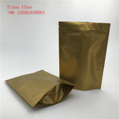 China BIODEGRADABLE Gold Matte Packaging For Loose Tea Packaging Eco Friendly Aluminum Foil Bag For Tea Pack And Coffee Sachets for sale