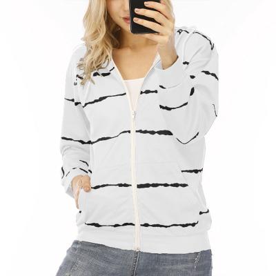 China New Fashion Sustainable Coat Stripe Large Hooded Women's Hoodies for sale