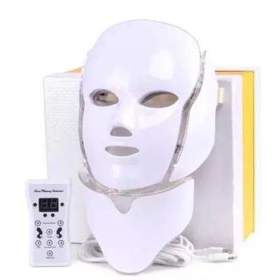 China Acne Treatment 7 Colors LED Light FaceMask With Neck Skin Rejuvenation Face Care Treatment Beauty Acne Therapy Anti Whitening Machine for sale