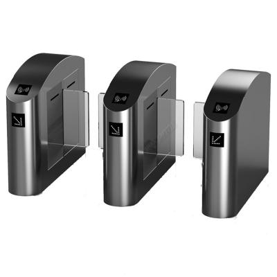 China 304 Stainless Steel RFID Card Reader Security Access Control Glass Swing Turnstile For Office Building for sale