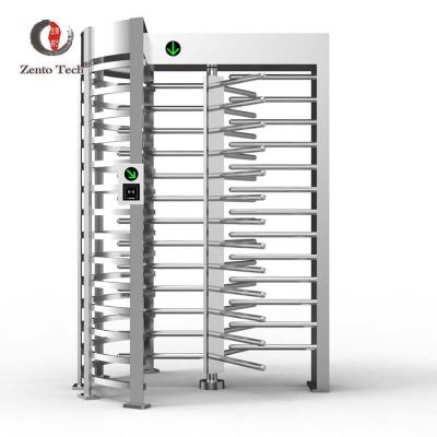 China 304 Stainless Steel Zento 120 Degree ESD Affordable Entry Gate Semi-automatic Rotating Apartment Face Identify Full Height Turnstile for sale