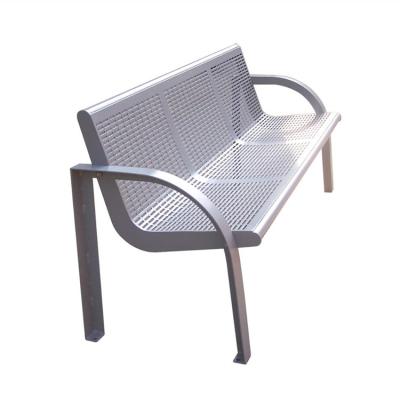 China Modern Commercial Comfortable Outdoor Garden Silver 3 Seater Metal Bench Manufacturer for sale