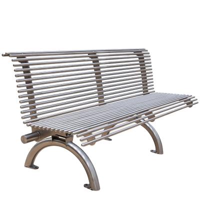 China Modern Contemporary Outdoor Garden Public Park Stainless Steel Long Seat Bench for sale