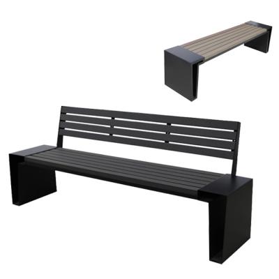 China Durable custom design modern gray wood style wpc plastic composite outdoor garden park seating long bench for sale