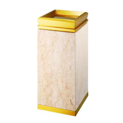 China Sustainable Small Square Stainless Steel Trash Bin Indoor Compost Bin Metal Ash Trash Bin For Hotel for sale