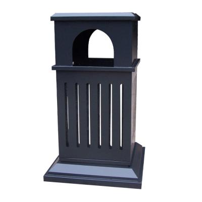 China Durable Outdoor Custom Black Rectangle Steel Segregation Waste Bins Garden Playpen Galvanized Steel Trash Can for sale