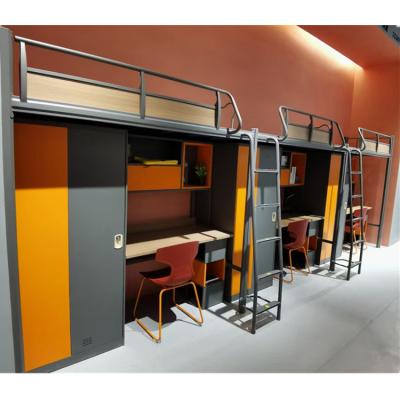 China Modern New Design College College Student School Modern Steel Dormitory Bed With Desk for sale