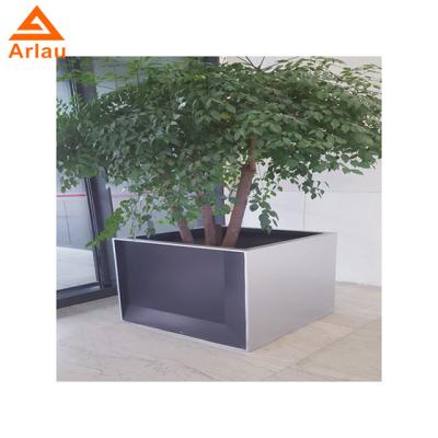 China Modern Galvanized Garden Stainless Steel Metal Square Planter for sale