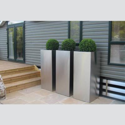 China Modern Decorative Tall Outdoor Stainless Steel Planter Flower Pots for sale