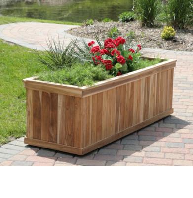 China Europe FB52 Outdoor Rectangular Fower Pot Wooden Planter Set Tree Wood Planter for sale