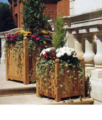 China Chinese Style Wooden Barrel Planter Recycled Plastic Wood Planter Wpc Pots for sale