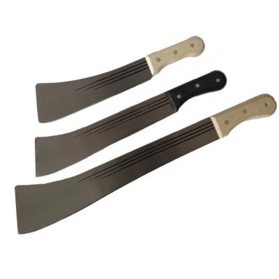 China 11in Wooden Handle Machete Cane Farming Cutting Tools 1.6mm 50MN for sale