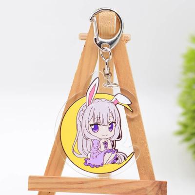 China Fashion Hot Sale Products Transparent Custom Plastic Anime Clear Of Key Chain Acrylic Charms for sale