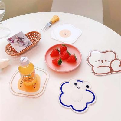 China New Classic Irregular Acrylic Coaster Custom Multicolor Clear Fancy Coasters Viable For Drinks for sale