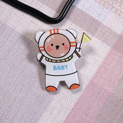 China Custom Cute Lightweight Backpack Brooch Cartoon Lapel Pins Acrylic Pins Badge Hat Nickel Free for sale