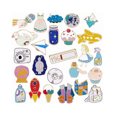 China Europe In Stock Cute Backpack Pin Badges Accept Custom Your Own Hard Soft Enamel Lapel Pins for sale