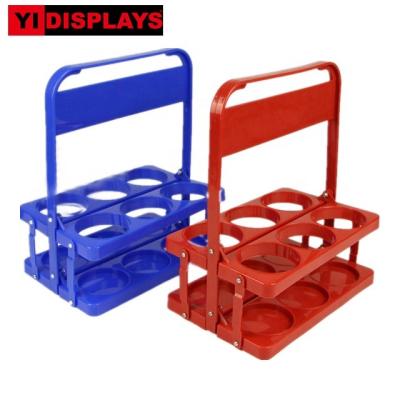 China Retail store brand logo 6 pack six pack beer bottle rack plastic beer basket racks for sale