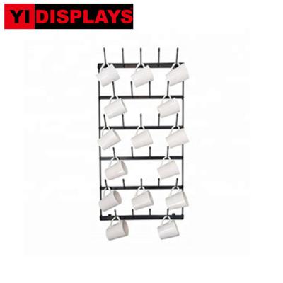 China Wall Mounted Mug Display Rack / Mug Display Rack 6 Tier Metal Storage Mug Display Rack for sale