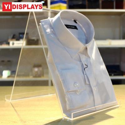 China Clear Acrylic V-shaped T-shirt Men's T-shirt Clothes V-Pants Show Stand Rack Stand Case for sale