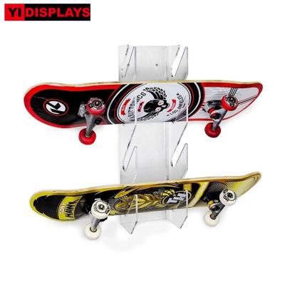 China Custom Clear Acrylic Retail Shop Skateboard Display Stand Scooter Display Rack Skateboard Display for sale