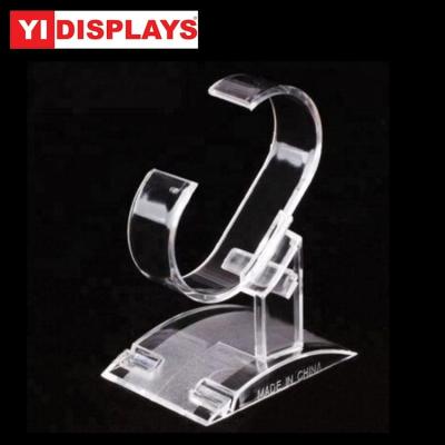 China Luxury Acrylic Bangle Wrist Watch Display Rack Holder Tray Desk Display With C Ring for sale