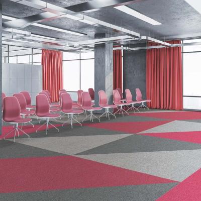 China Non-slip Nylon Carpet Tiles Modular Commercial Office 50x50 PVC Backing Carpet Tiles For Commercial Office for sale