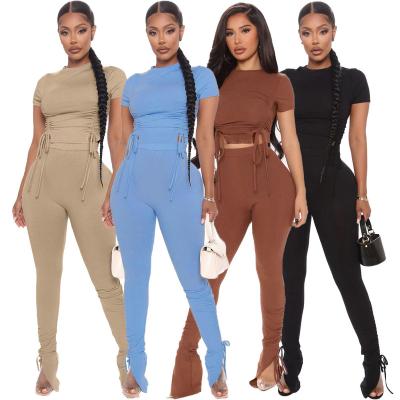 China QUICK DRY Spring and Autumn New Women Shorts Sheath Slim Fit Pants Set Sexy 2 Piece Set for sale